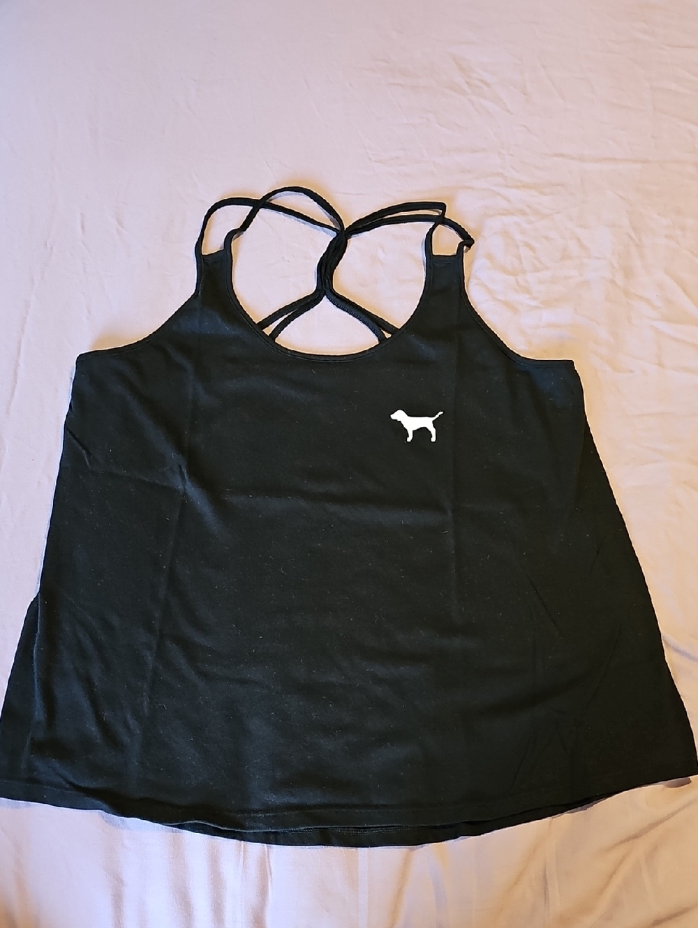 PINK Victoria's Secret Black Strappy Tank Top